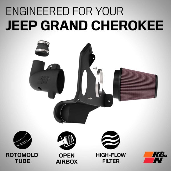 K&N Cold Air Intake Jeep Grand Cherokee 2.0L (2022-2024) [Air Charger Kit] 63-1595 Online Hot Sale