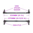 Godspeed Adjustable Universal Sway Bar End Links - 270mm to 330mm (10-5 8  to 13 ) Stud-to-Stud Online Hot Sale