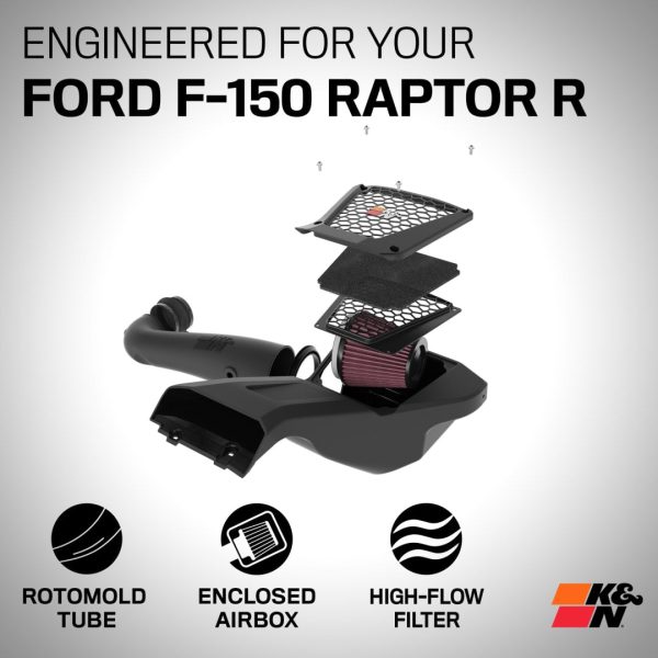 K&N Cold Air Intake Ford F150 Raptor R 5.2L V8 (2023-2024) [Air Charger Kit] 63-2624 Online Hot Sale